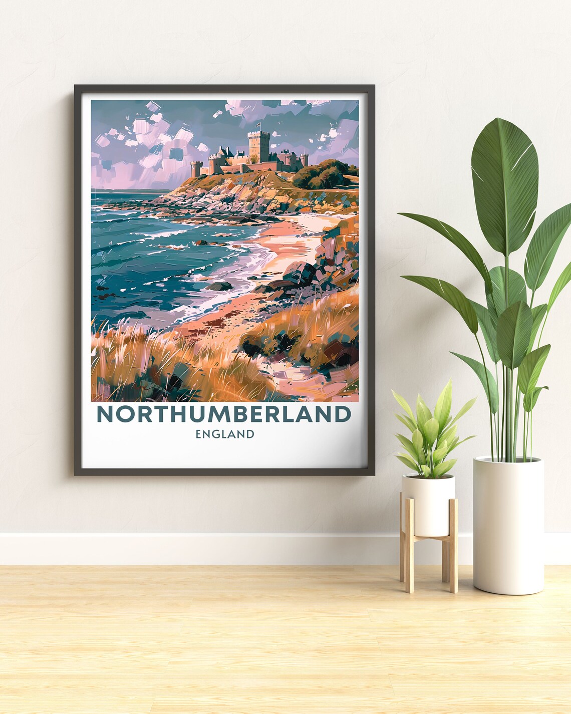 Bamburgh Castle Beach Dunes Northumberland England Travel Poster - Image 3