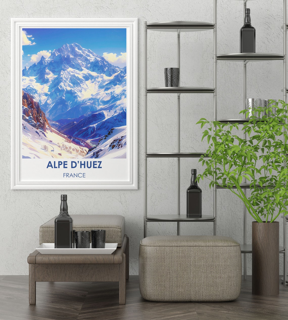 Alpe Dhuez Ski Resort Art Capture The Essence Of French With Prints Travel Posters Of The French Alps - Image 4