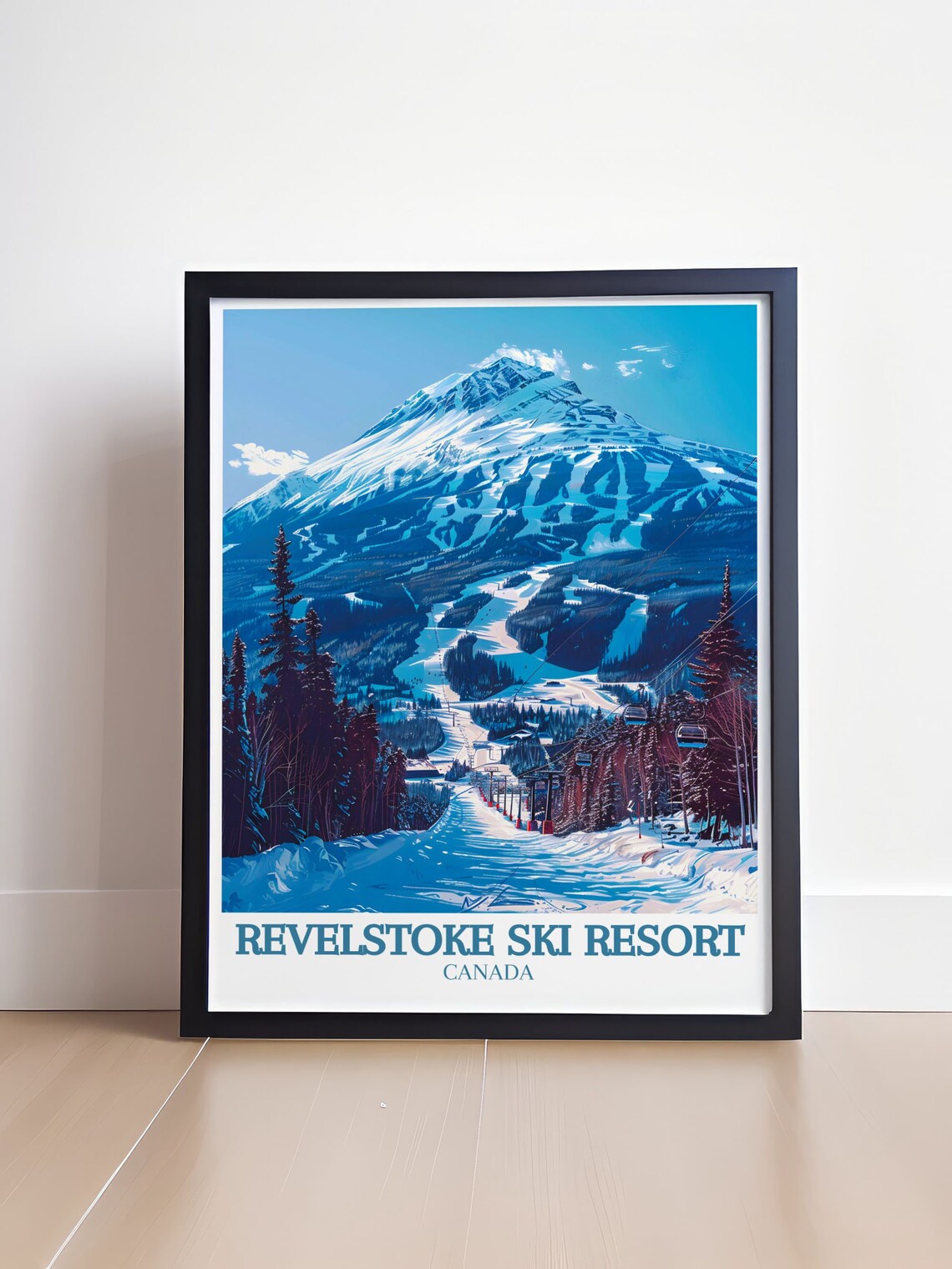Revelstoke Ski Resort Snowy Peak Gondola Slopes Canada Winter Poster - Image 4