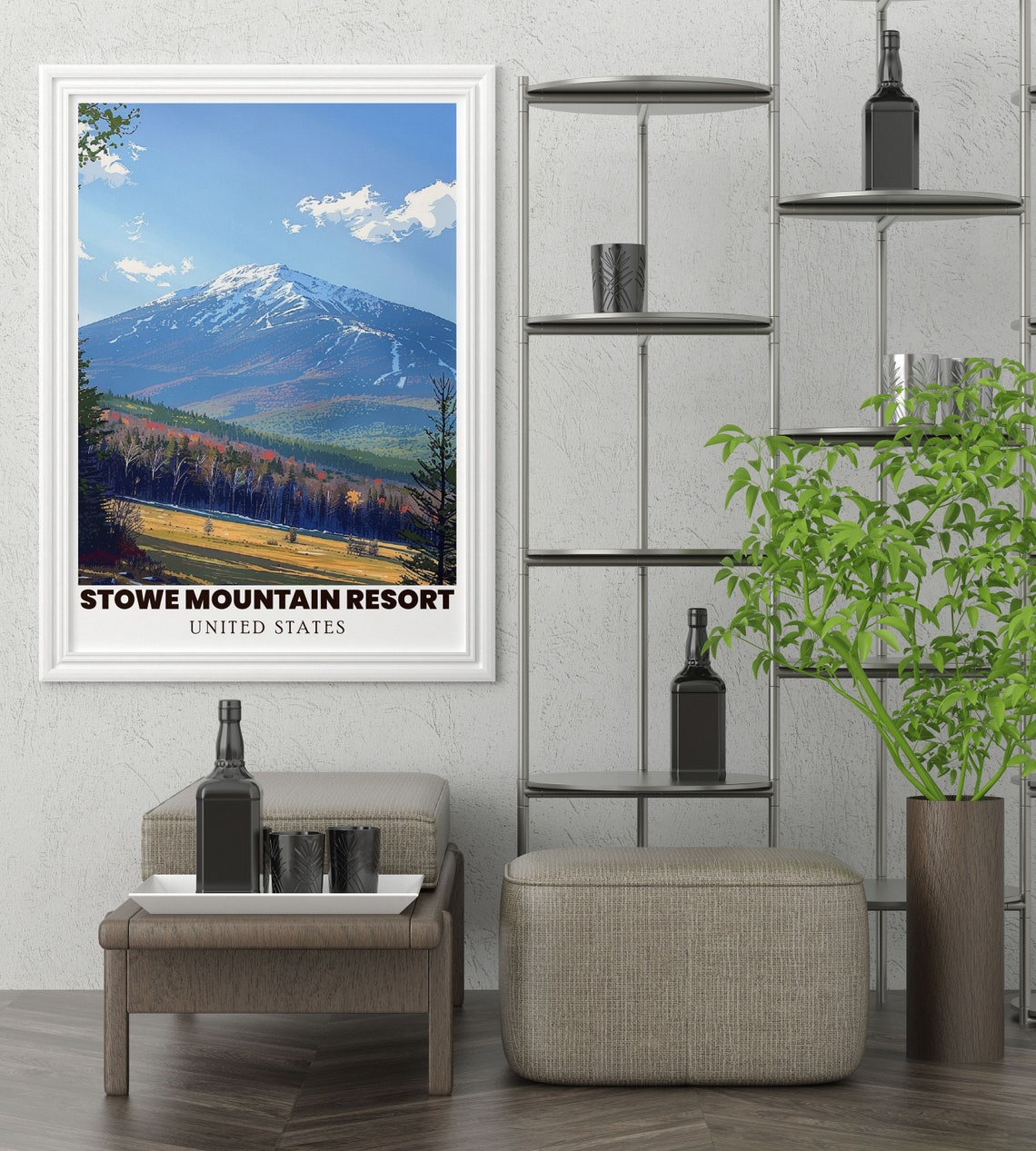 Mount Mansfield Stowe Mountain Resort Autumn Slopes View Poster - Image 3