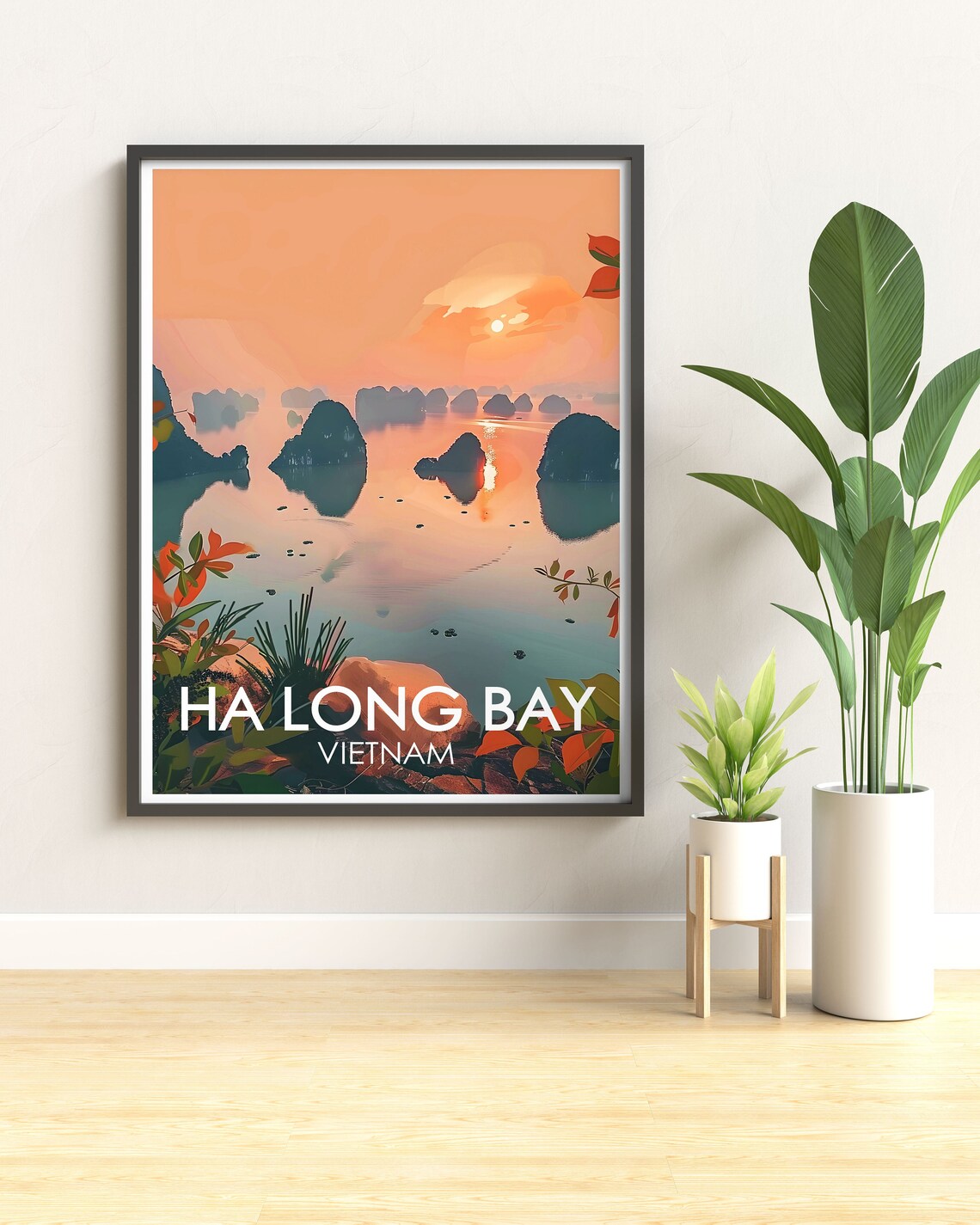Ha Long Bay Vietnam Sunrise Over Misty Karst Islands Scene Poster - Image 3