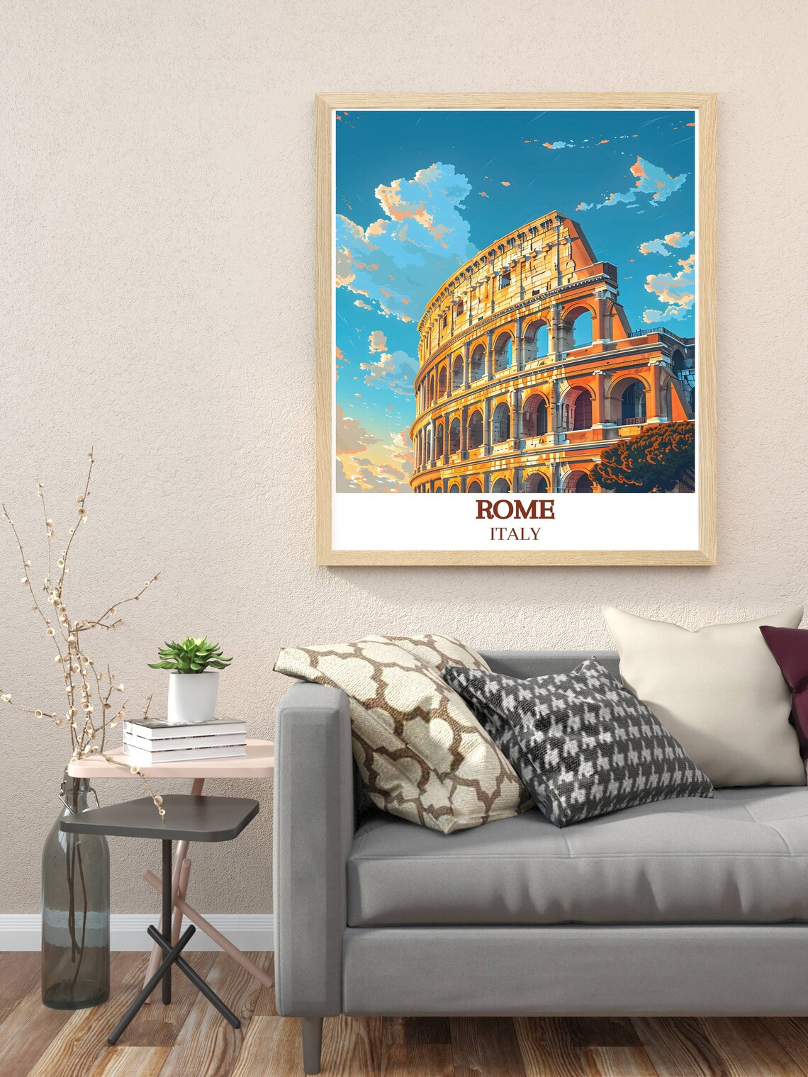 Rome Italy Colosseum Bathed in Golden Hour Sunset Light Poster - Image 3