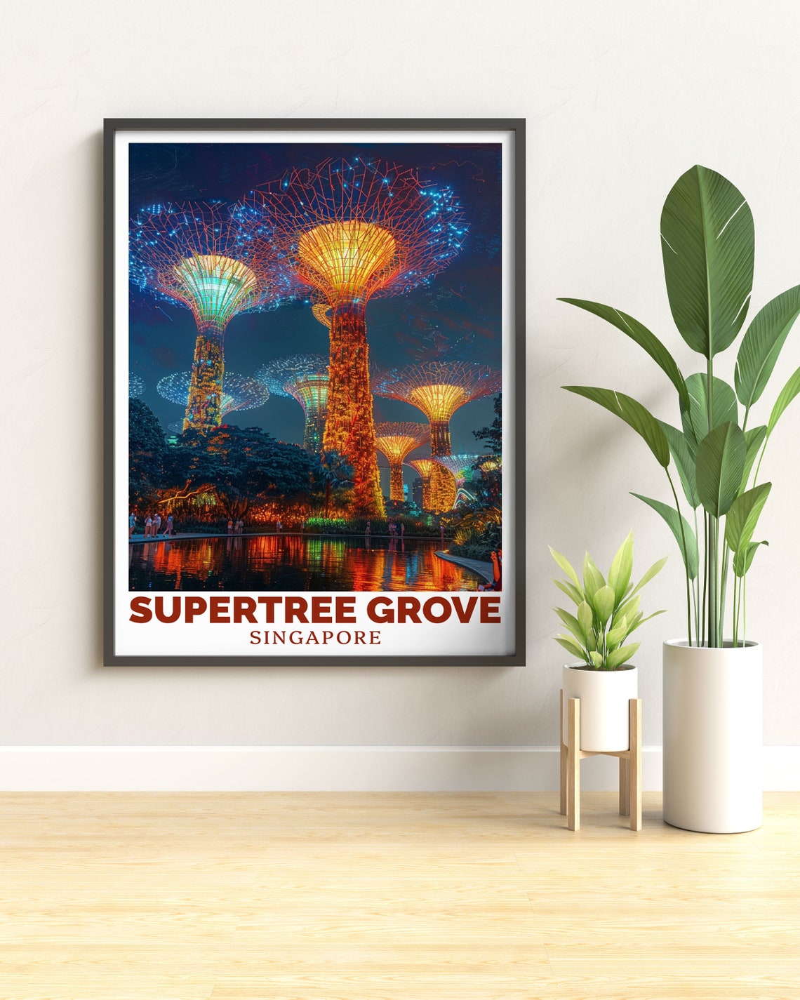 Supertree Grove Singapore Nighttime Illuminated Gardens Poster - Image 3