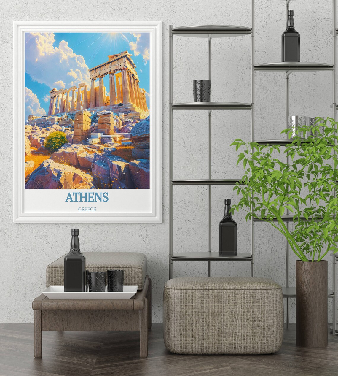 Athens Greece Ancient Parthenon Acropolis Golden Light Poster - Image 2
