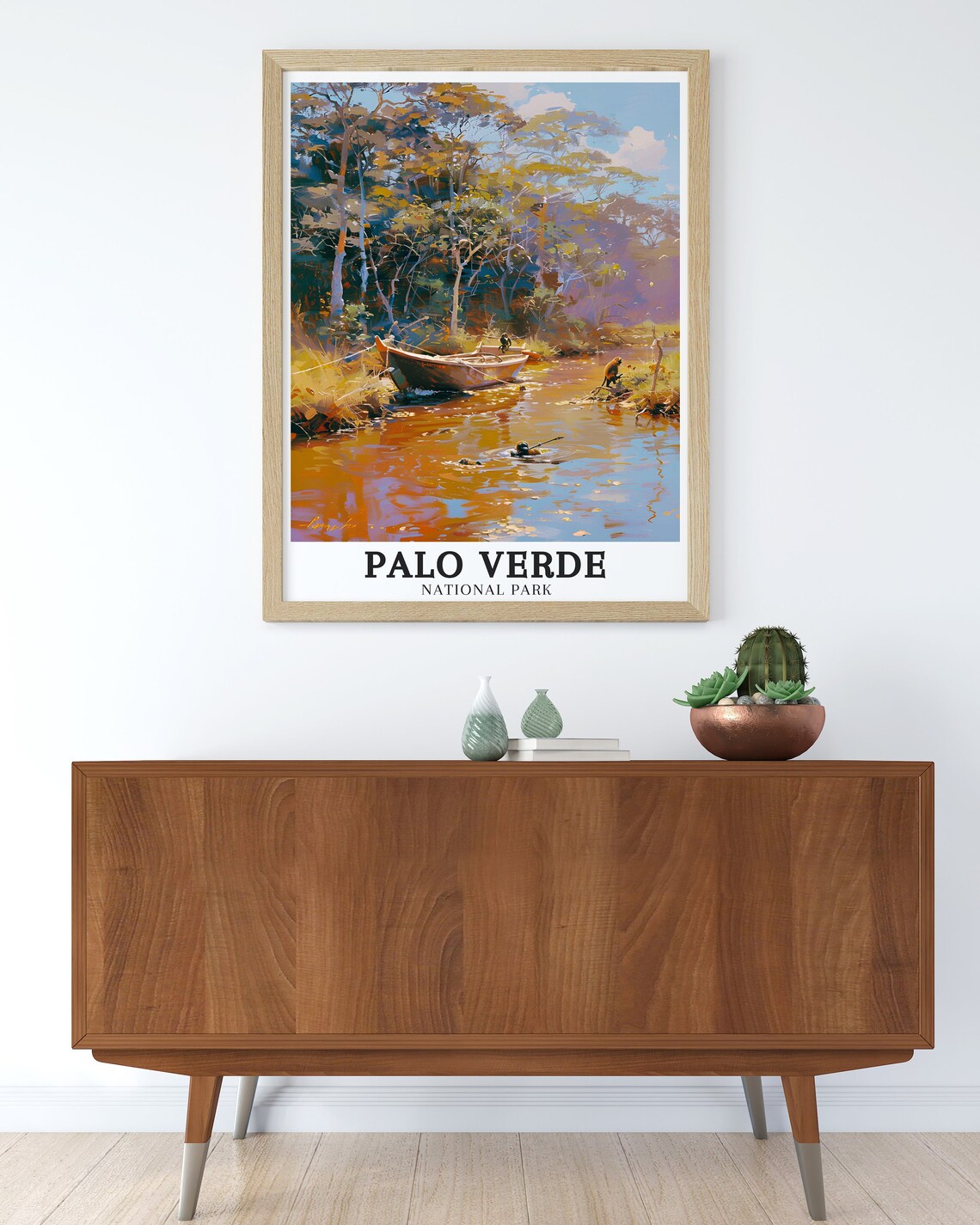 Palo Verde National Park River Boat With Wildlife Scene Poster - Image 3
