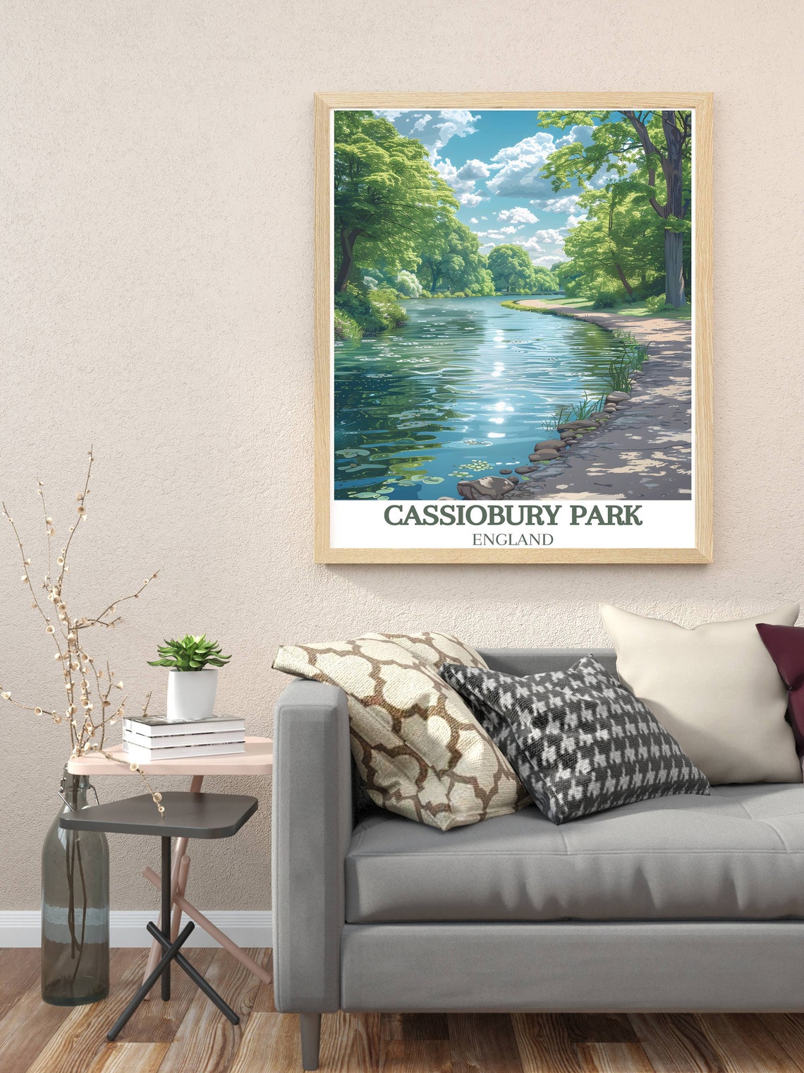 Cassiobury Park Riverside Path Summer Green Lush Trees Poster - Image 3