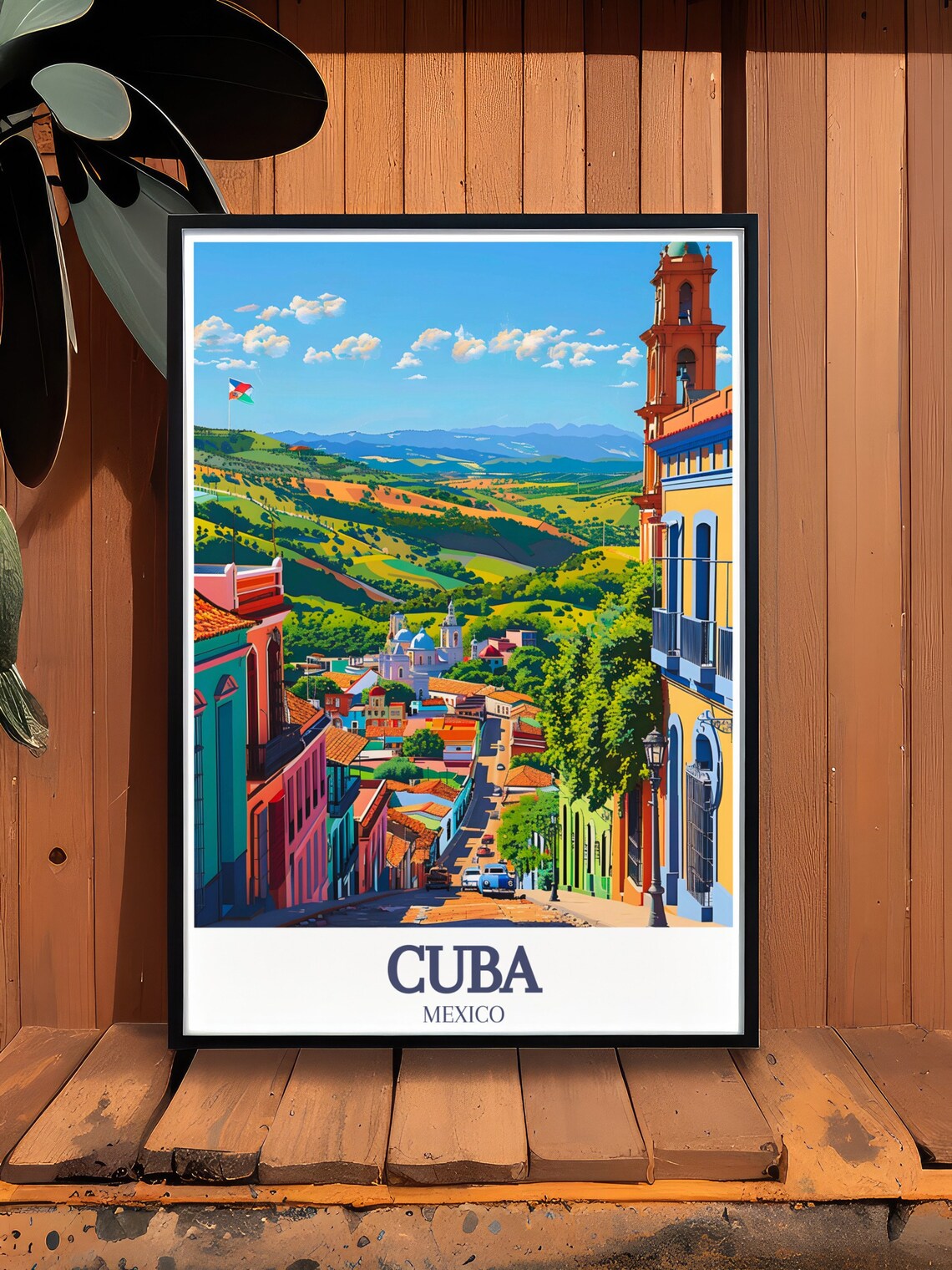 Mexico Cuba Guanajuato Colorful Colonial Hillside Street Poster - Image 2