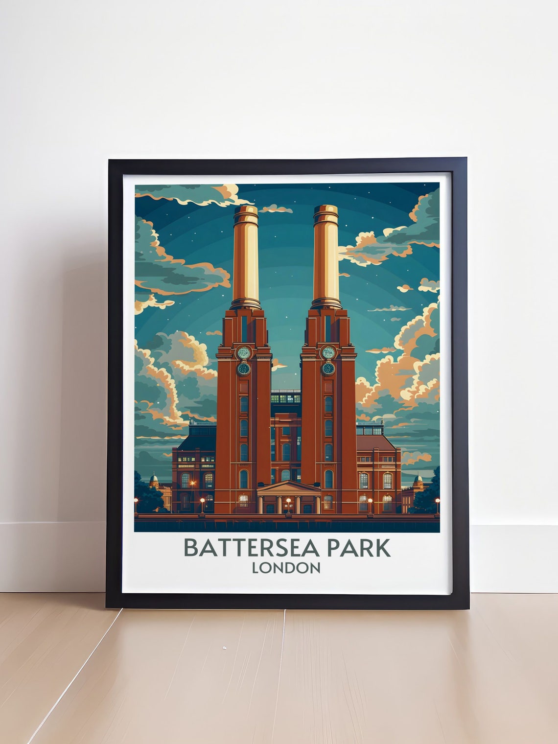 Battersea Park London Travel Poster Battersea Power Station Art Battersea Power Station Poster Battersea Power Station Decor Print - Image 4