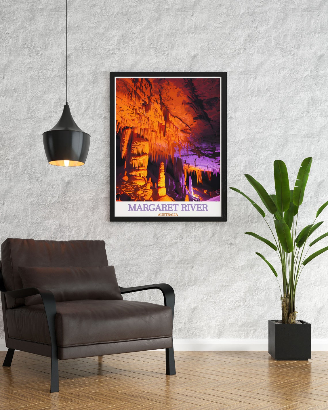 Mammoth Cave Stalactites Orange Glow Underground Australia Poster - Image 3