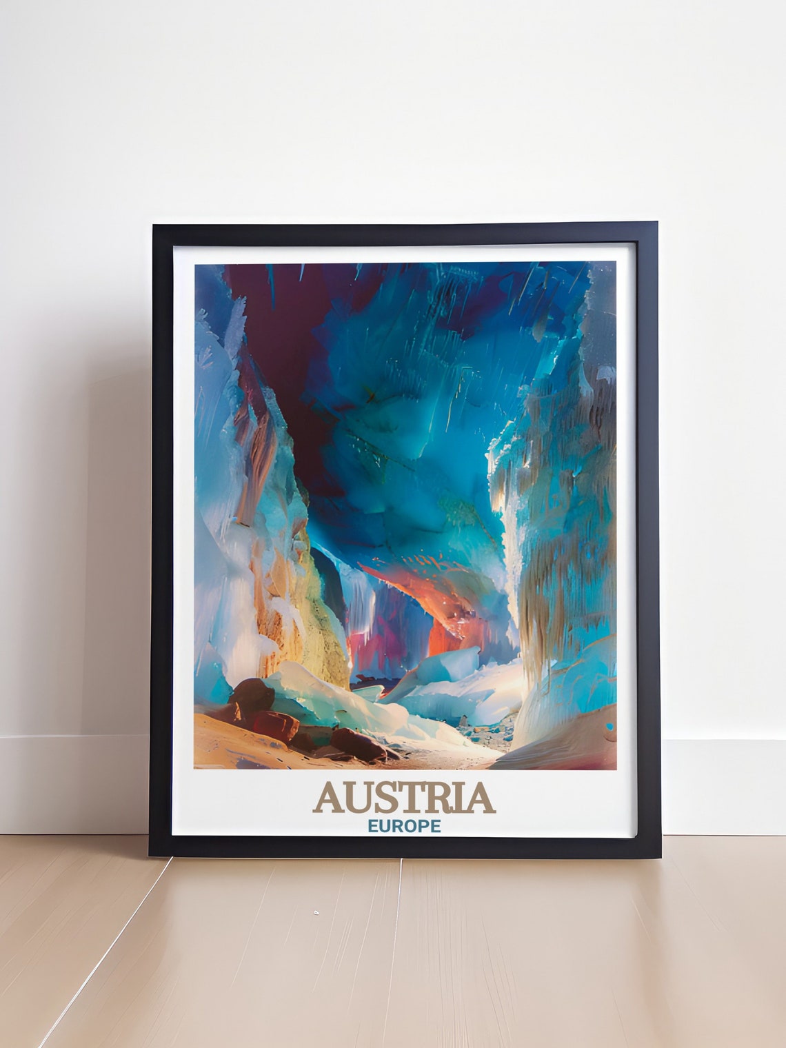 Eisriesenwelt Ice Cave Crystal Blue Interior Travel Art Poster - Image 4