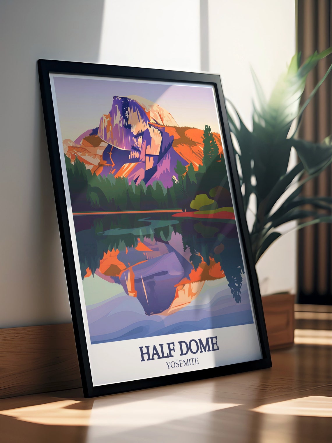 Yosemite Half Dome Mirror Lake Sunset Reflection Travel Poster - Image 2