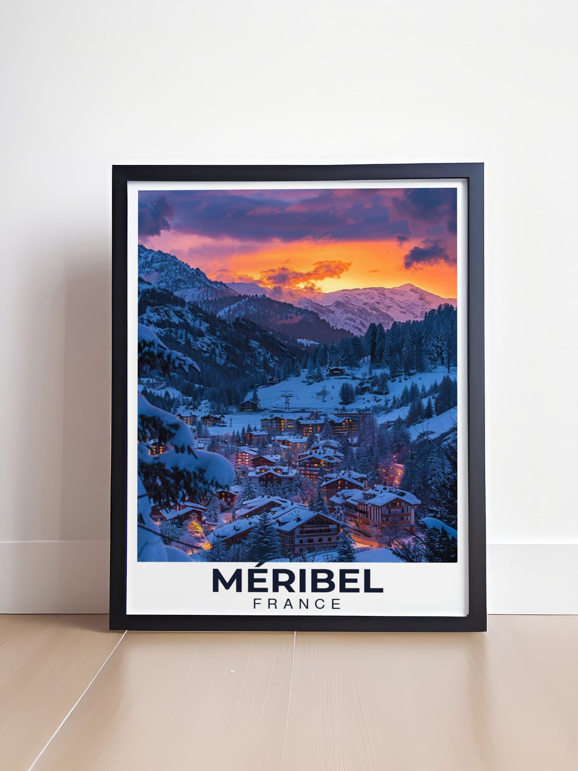 Meribel Travel Poster Meribel Village Travel Poster Meribel Ski Resort Print Framed Meribel Village Art - Image 4