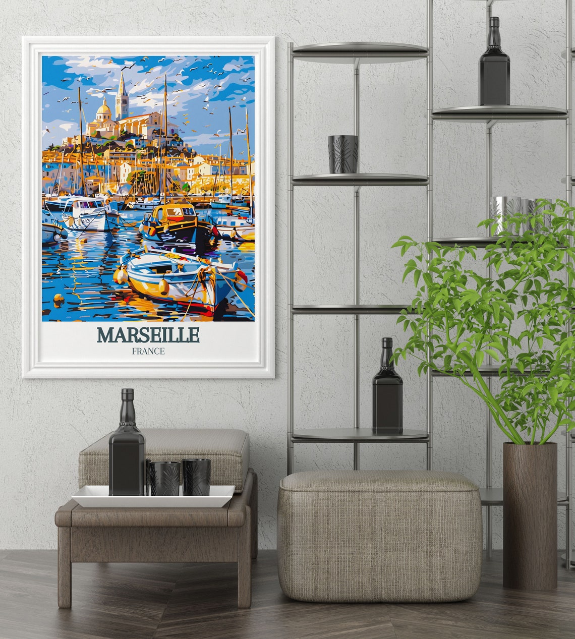 Marseille Travel Print Vieuxport Poster French Coastal Art Scenic Travel Art Serene France Decor Travel Art Print France Decor - Image 2