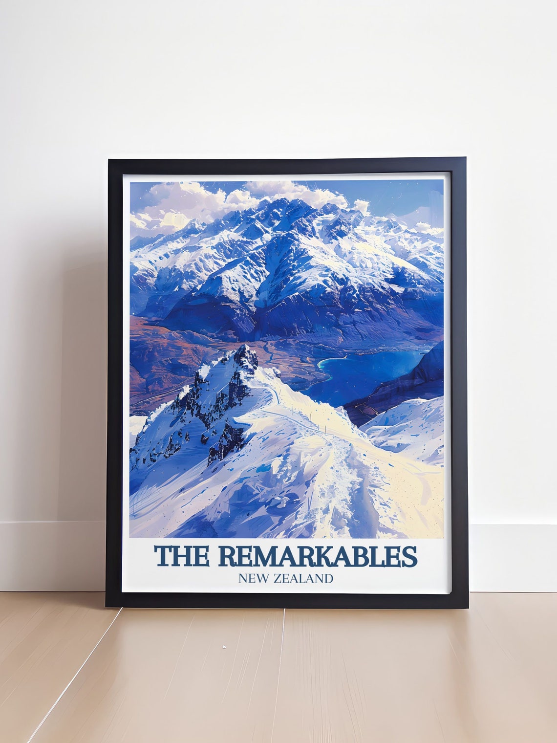 The Remarkables New Zealand Snowy Mountain Range Alpine Poster - Image 4