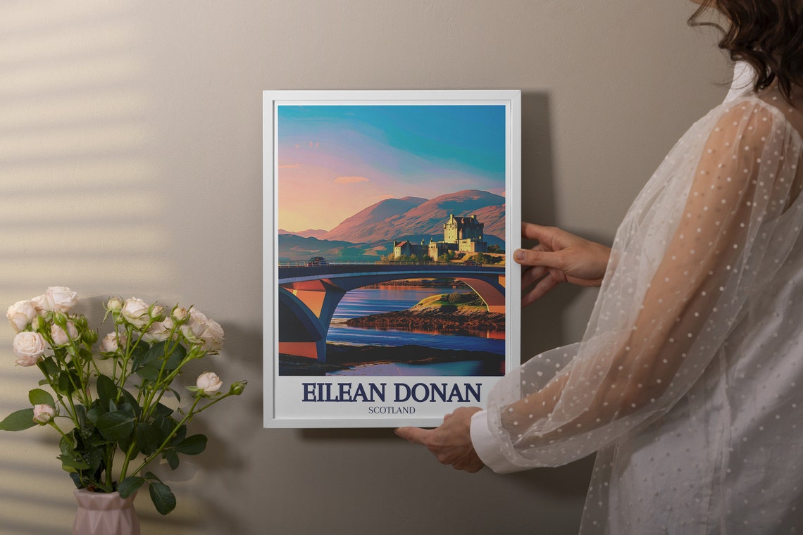 Eilean Donan Castle Scotland Skye Bridge Sunset View Travel Poster - Image 2