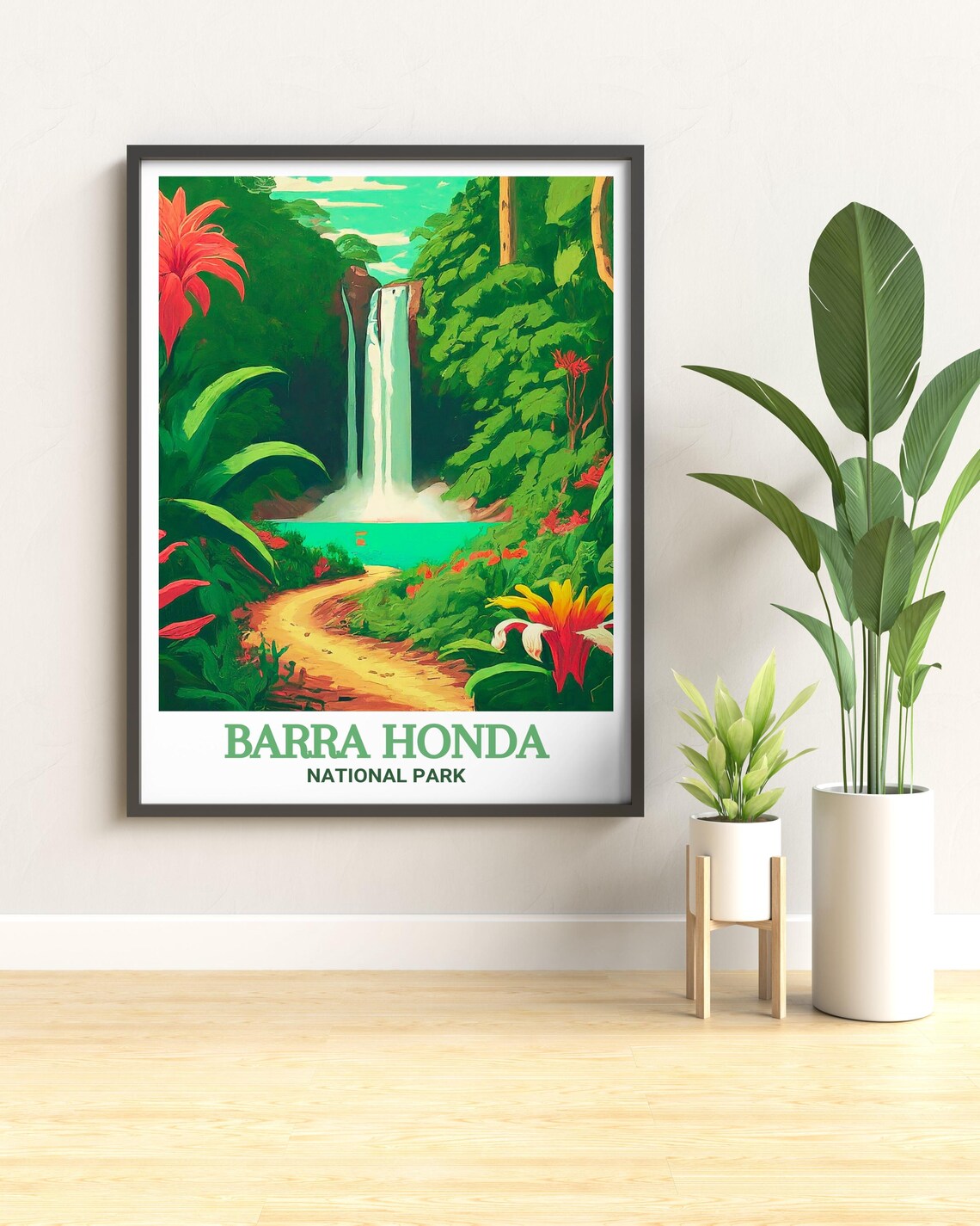 Barra Honda National Park Costa Rica Jungle Waterfall Poster - Image 3