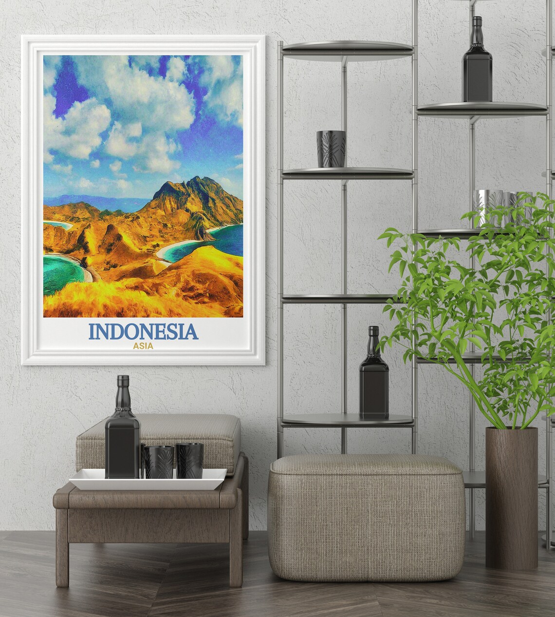 Indonesia Asia Komodo National Park Golden Hills Coast Poster - Image 3