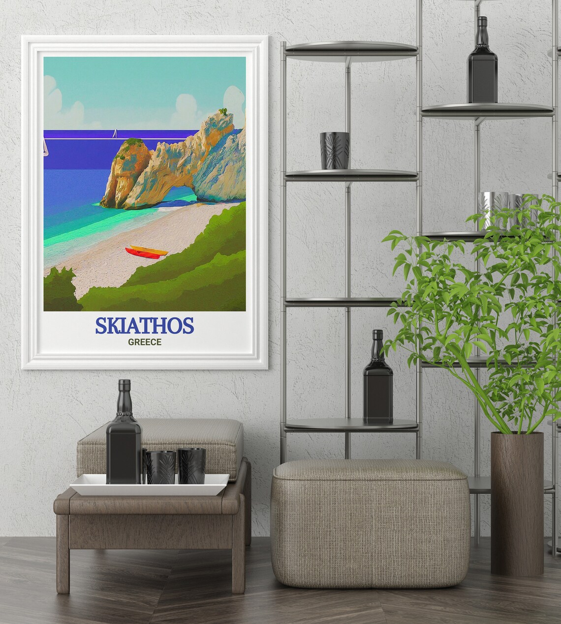 Skiathos Lalaria Beach Rocky Arch Turquoise Sea Greece Poster - Image 2