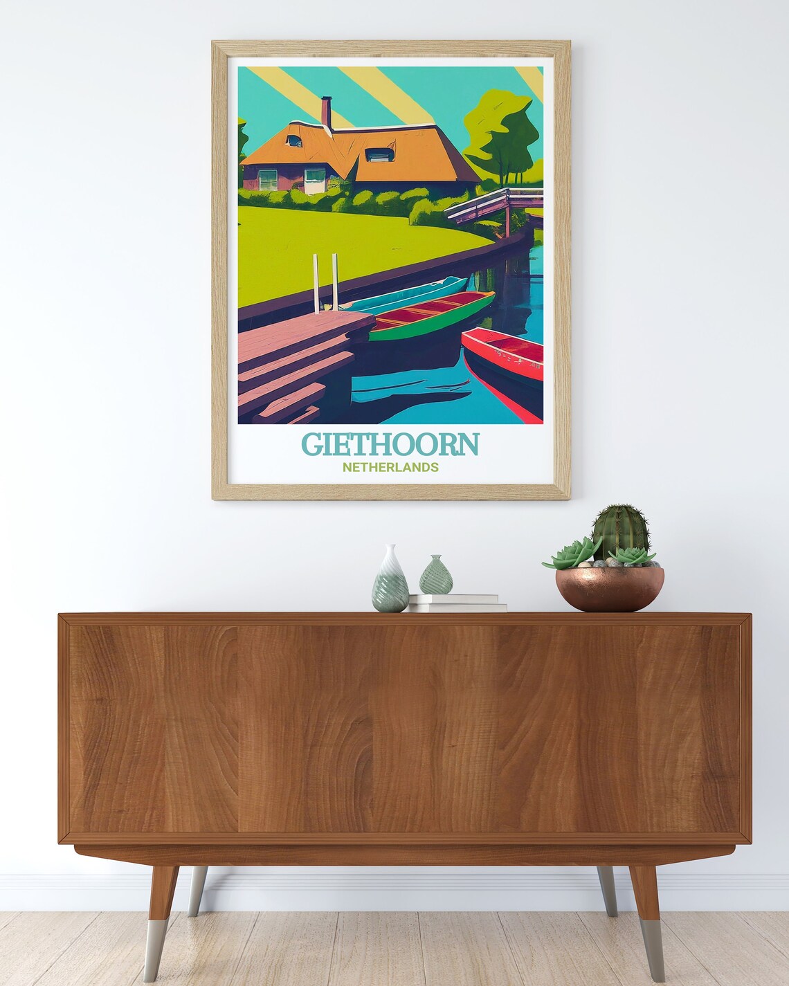 Giethoorn Netherlands Boat Rentals Thatched House Canal Poster - Image 2
