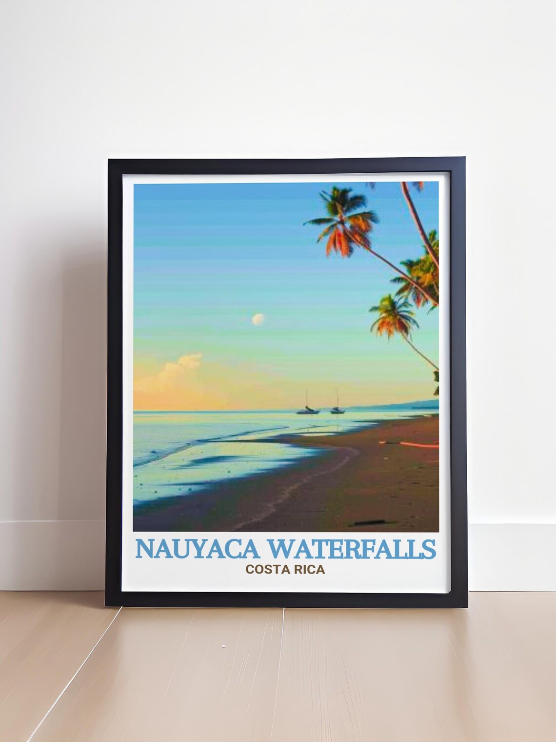 Nauyaca Waterfalls Costa Rica Sunset Beach Palm Trees Poster - Image 2