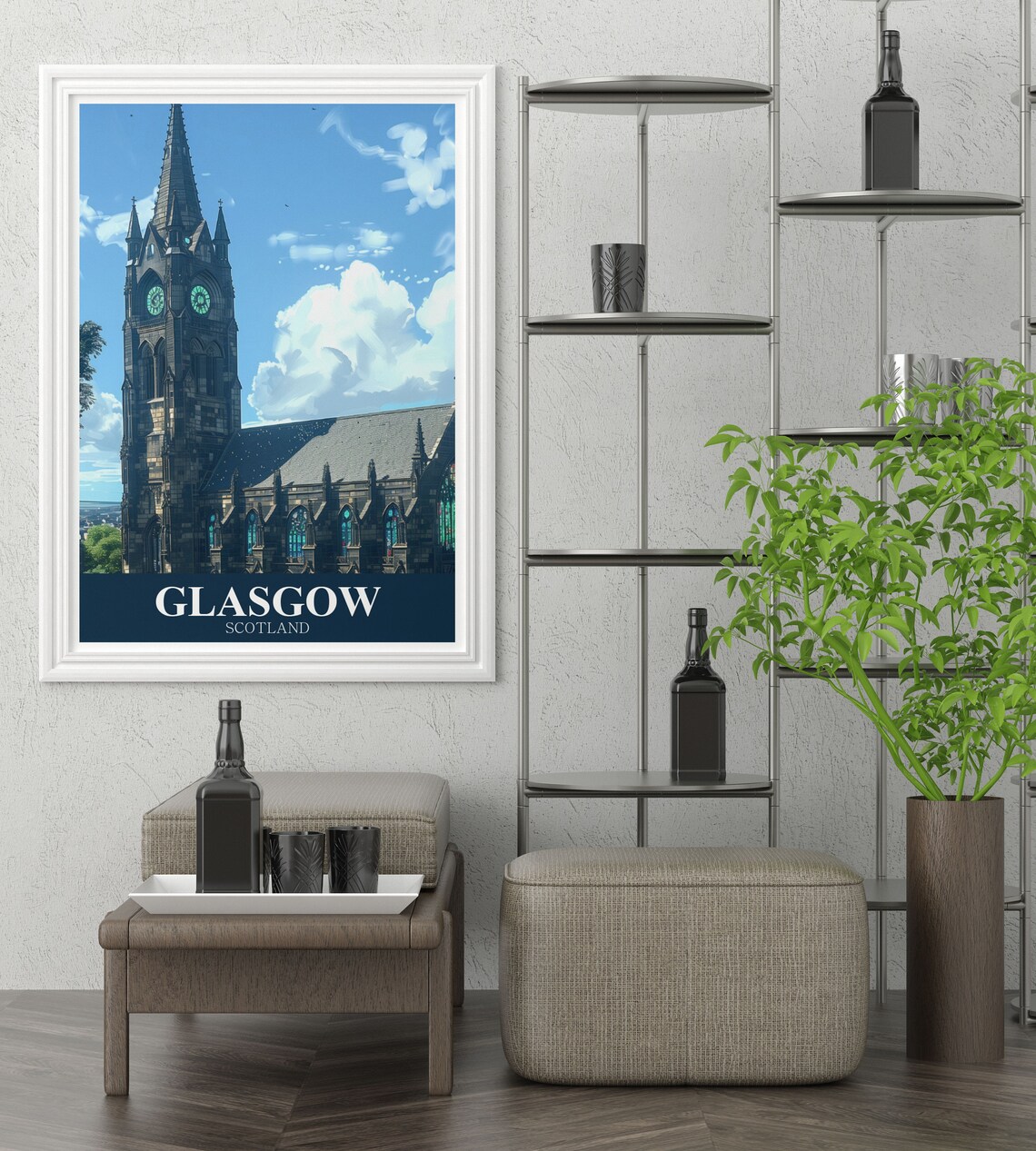 Glasgow Scotland Cathedral Gothic Spire Medieval Landmark Poster - Image 2