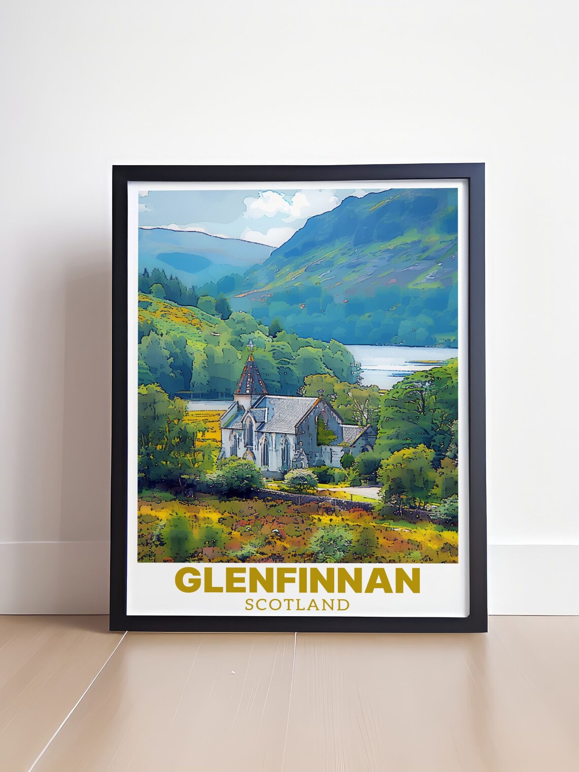 Glenfinnan Church Loch Shiel Highland Autumn Scotland Travel Poster - Image 4