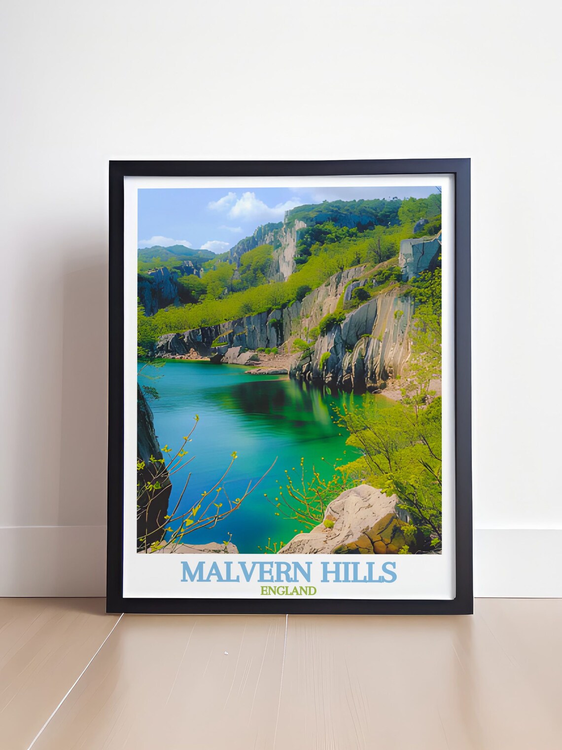 Malvern Hills England Gullet Quarry Lake Emerald Nature Poster - Image 4