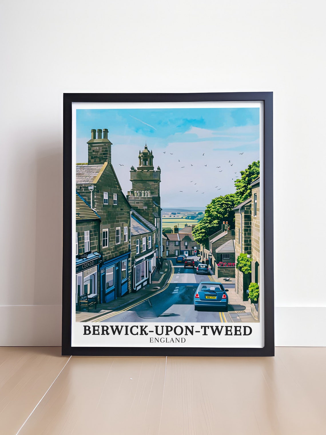 Berwick-upon-Tweed Historic Old Town Stone Street Scene Poster - Image 4