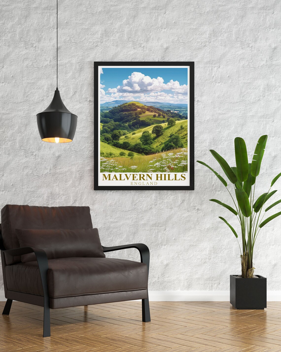 Malvern Hills England Lush Green Rolling Hills in Summer Poster - Image 3
