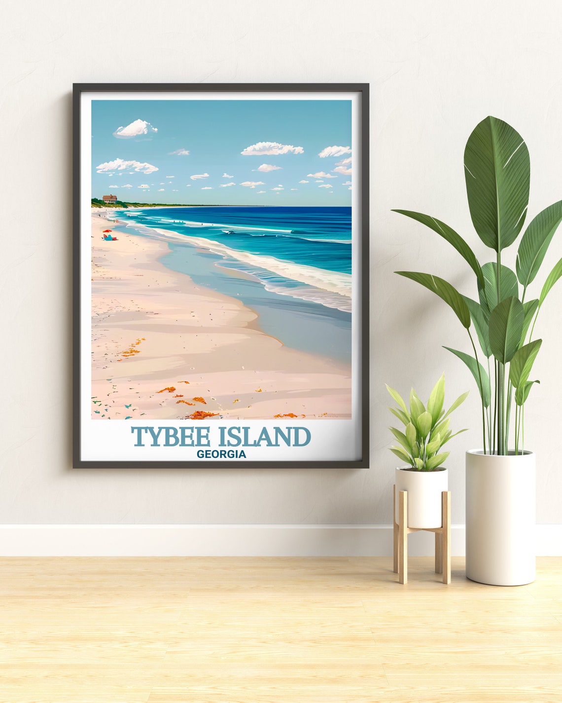 Tybee Island Georgia Beach Travel Poster White Sand Blue Ocean - Image 2