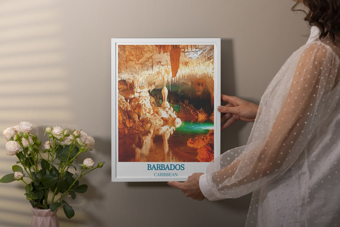 Barbados Harrison Cave Stalactites Underground Travel Poster - Image 3