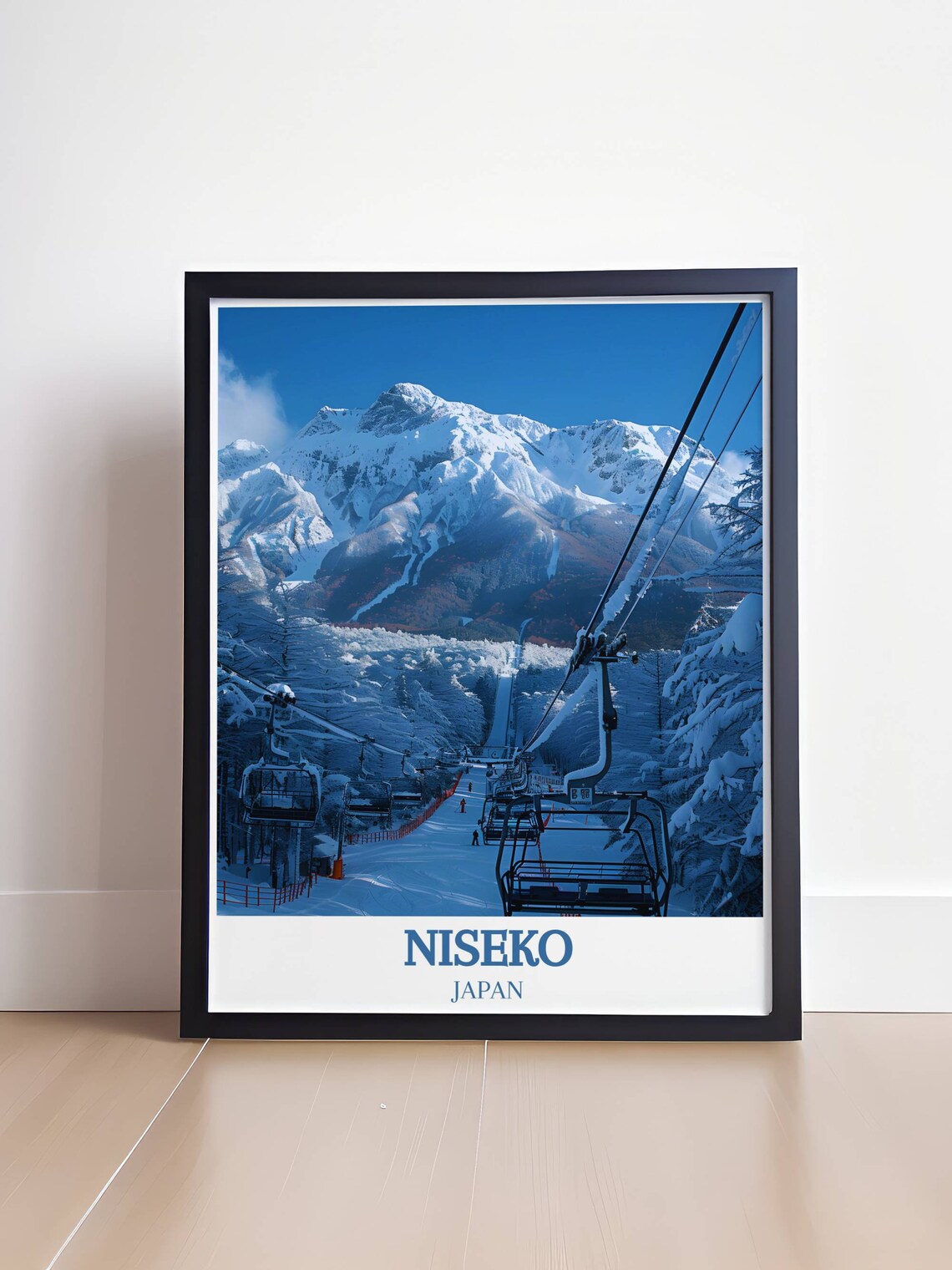 Niseko Japan Ski Resort Chairlifts Snowy Mountain Peak Poster - Image 4