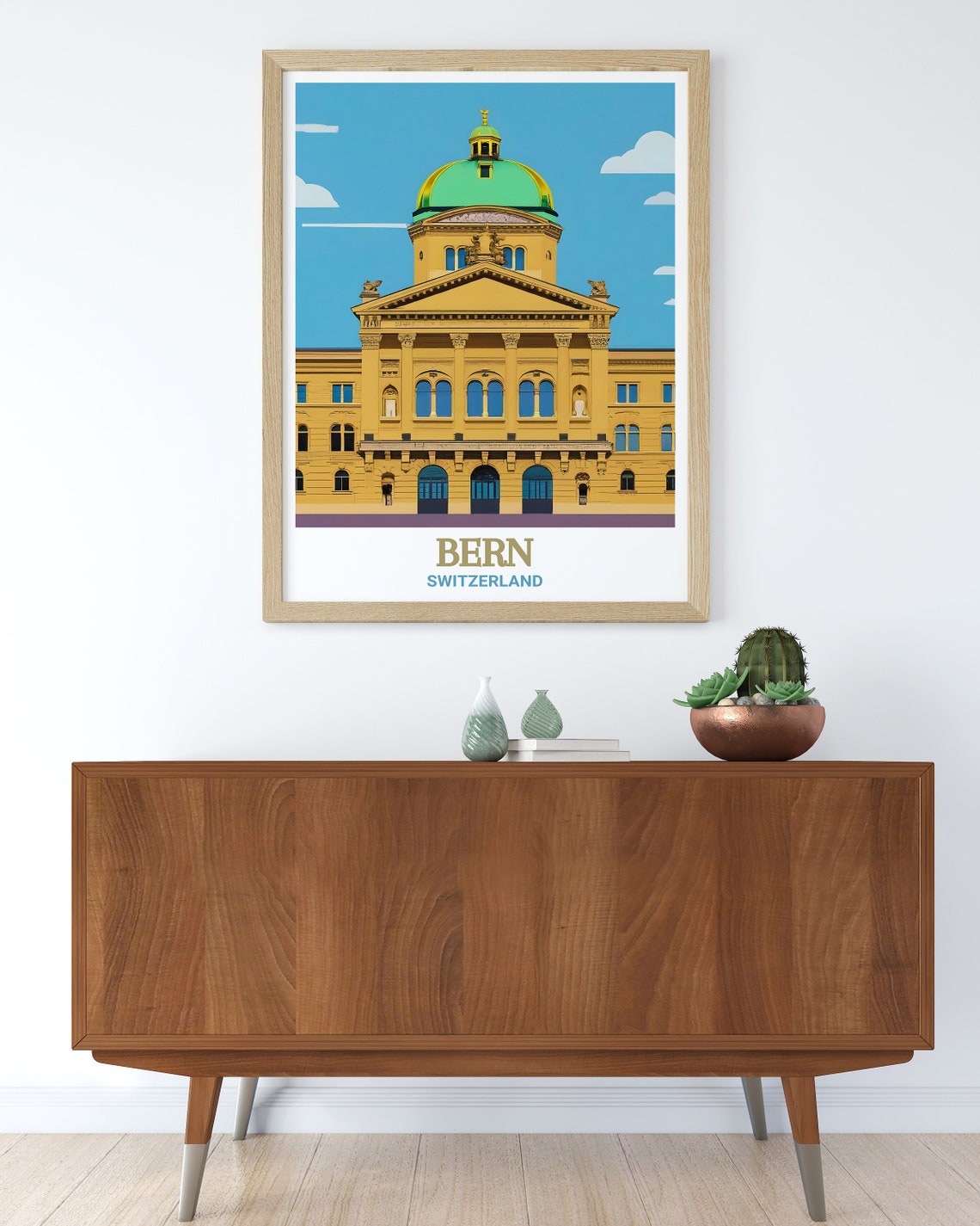 Bern Travel Print Federal Palace Swiss Print Federal Palace Travel Poster Federal Palace Wall Decor Bern Travel Gift - Image 2