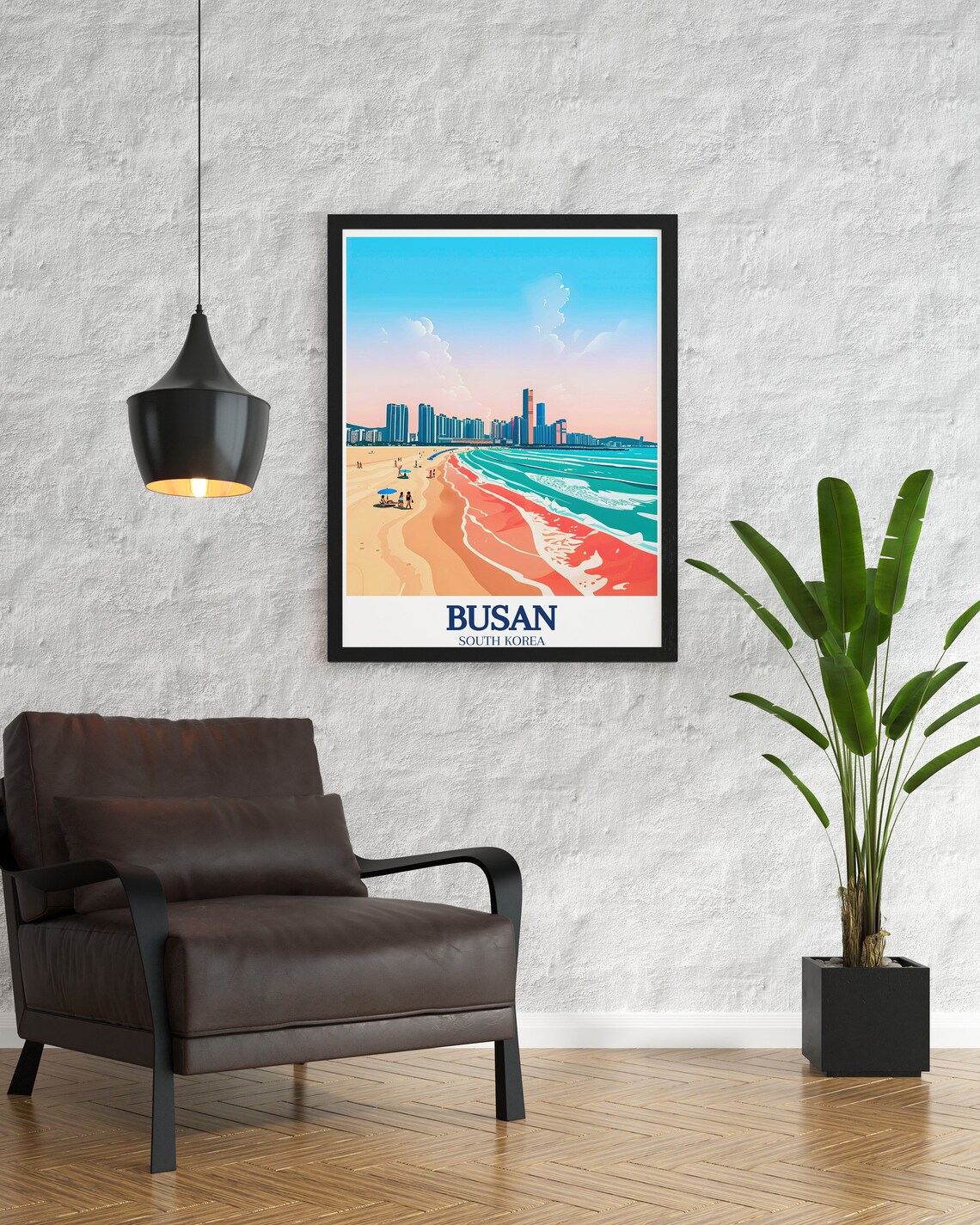 Busan South Korea Haeundae Beach City Skyline Summer Bay Poster - Image 3
