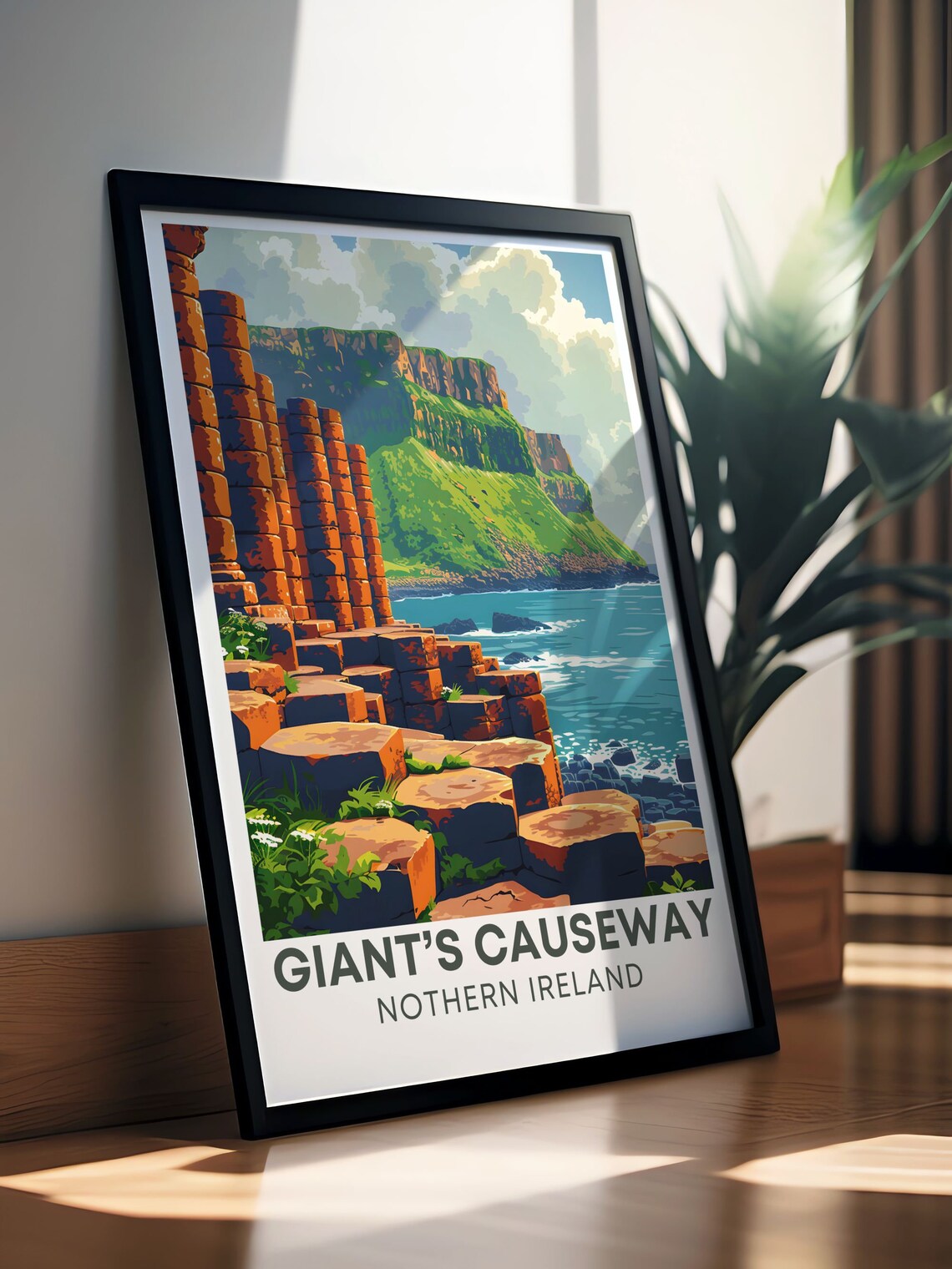 Giants Causeway Amphitheatre Travel Poster, Irish Coastline - Image 2