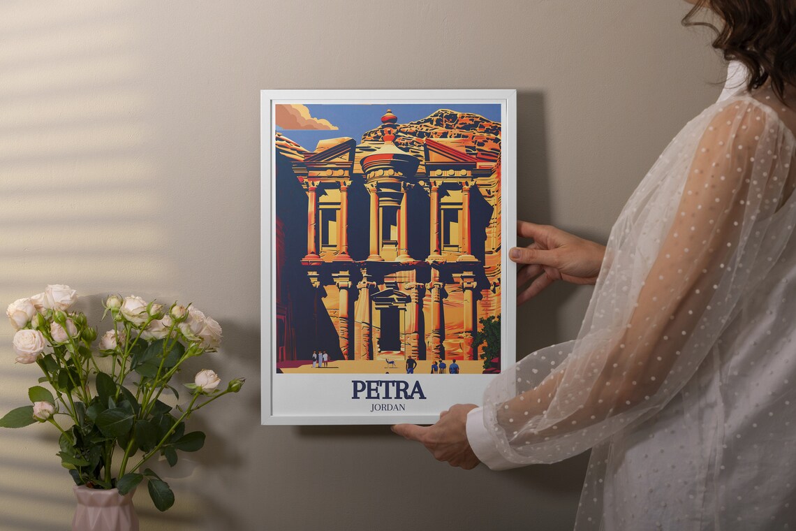 Petra Jordan The Treasury Al Khazneh Warm Daytime Travel Poster - Image 2
