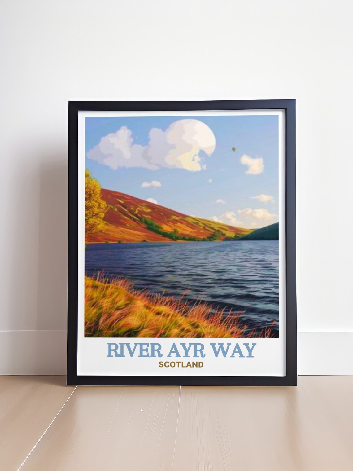River Ayr Way Glenbuck Loch Autumn Hillside Scotland Travel Poster - Image 4