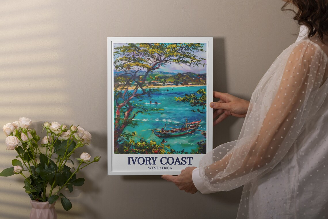 Ivory Coast Travel Poster, Assinie Mafia Lagoon - Image 3