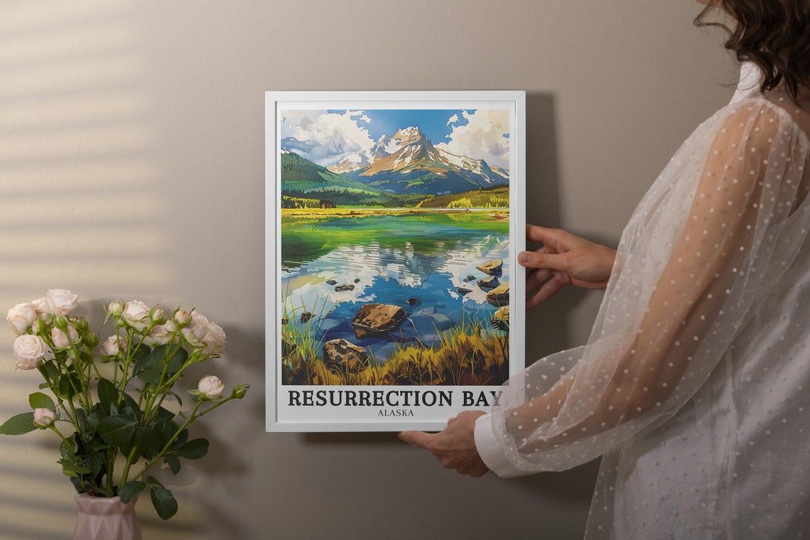 Resurrection Bay Mountain Lake Mirror Reflection Alaska Poster - Image 3