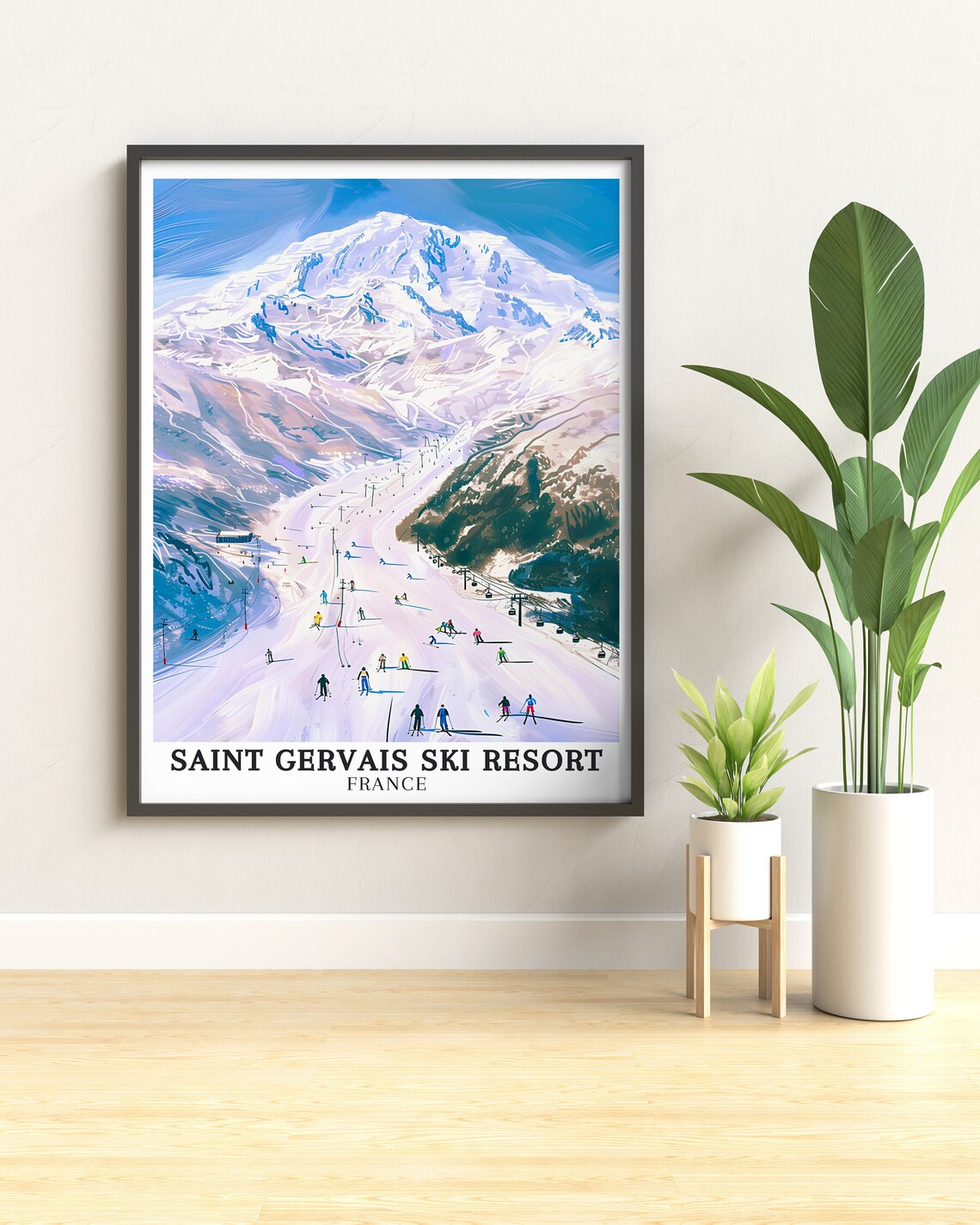 Saint Gervais Ski Resort, Mont Blanc Travel Poster - Image 3