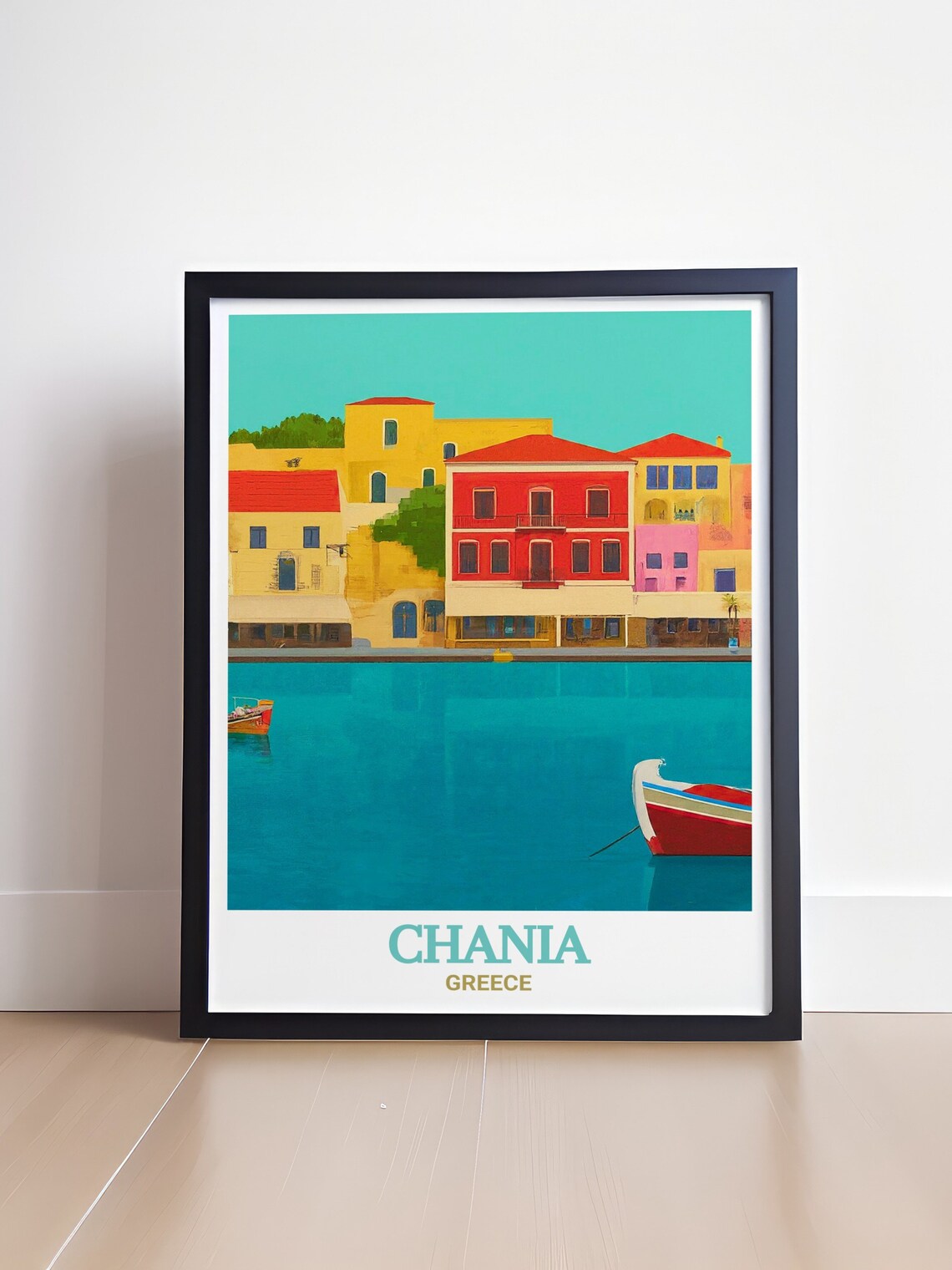 Chania Art Deco Posters, Venetian Harbor Travel Poster - Image 4