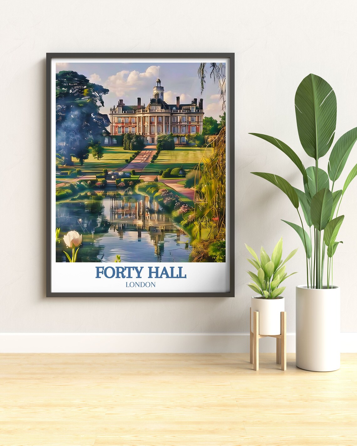 Forty Hall London Historic Mansion and Lake View Travel Poster - Image 2