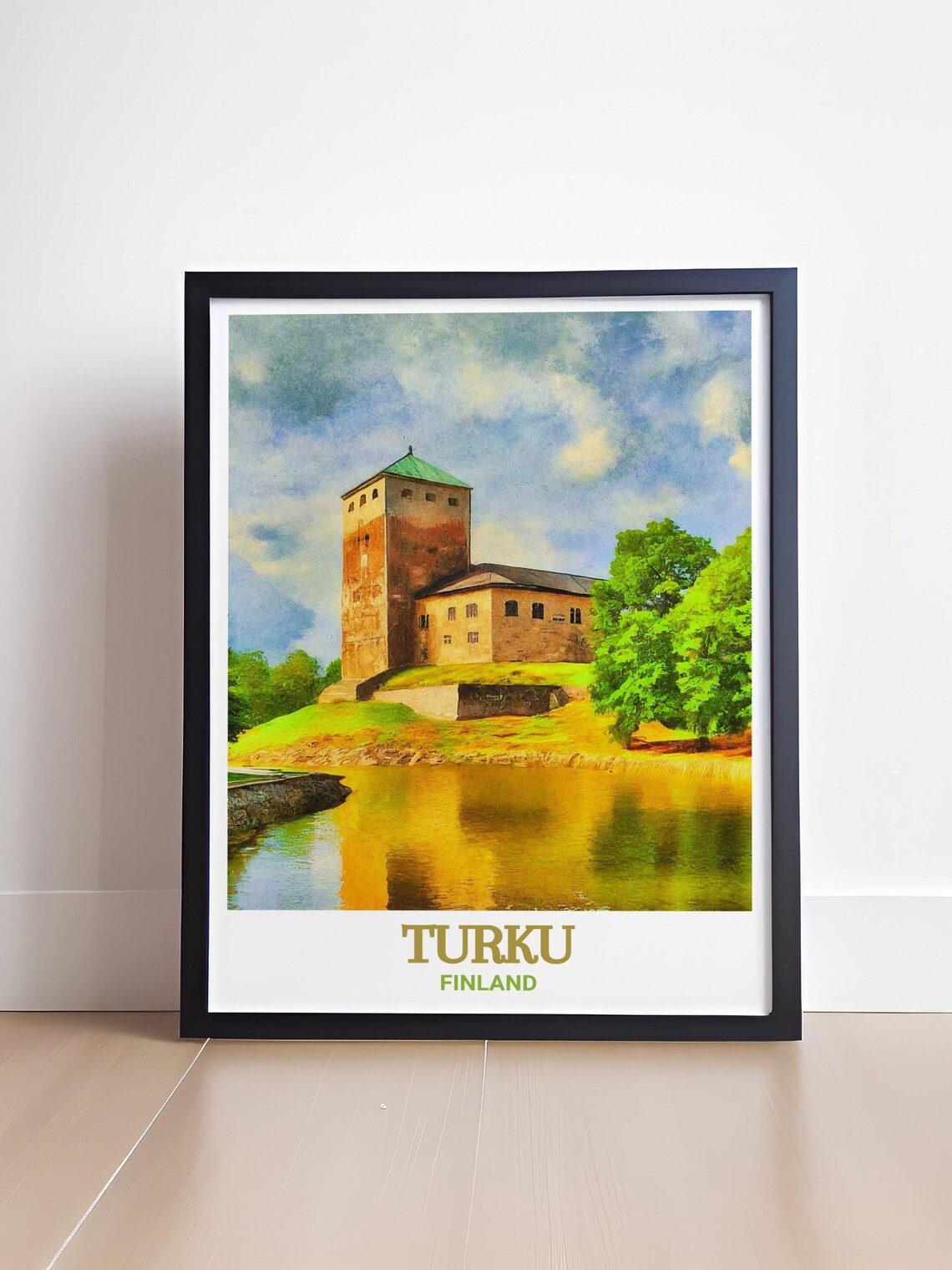 Turku Castle Finland Riverside Watercolor Castle View Travel Poster - Image 4