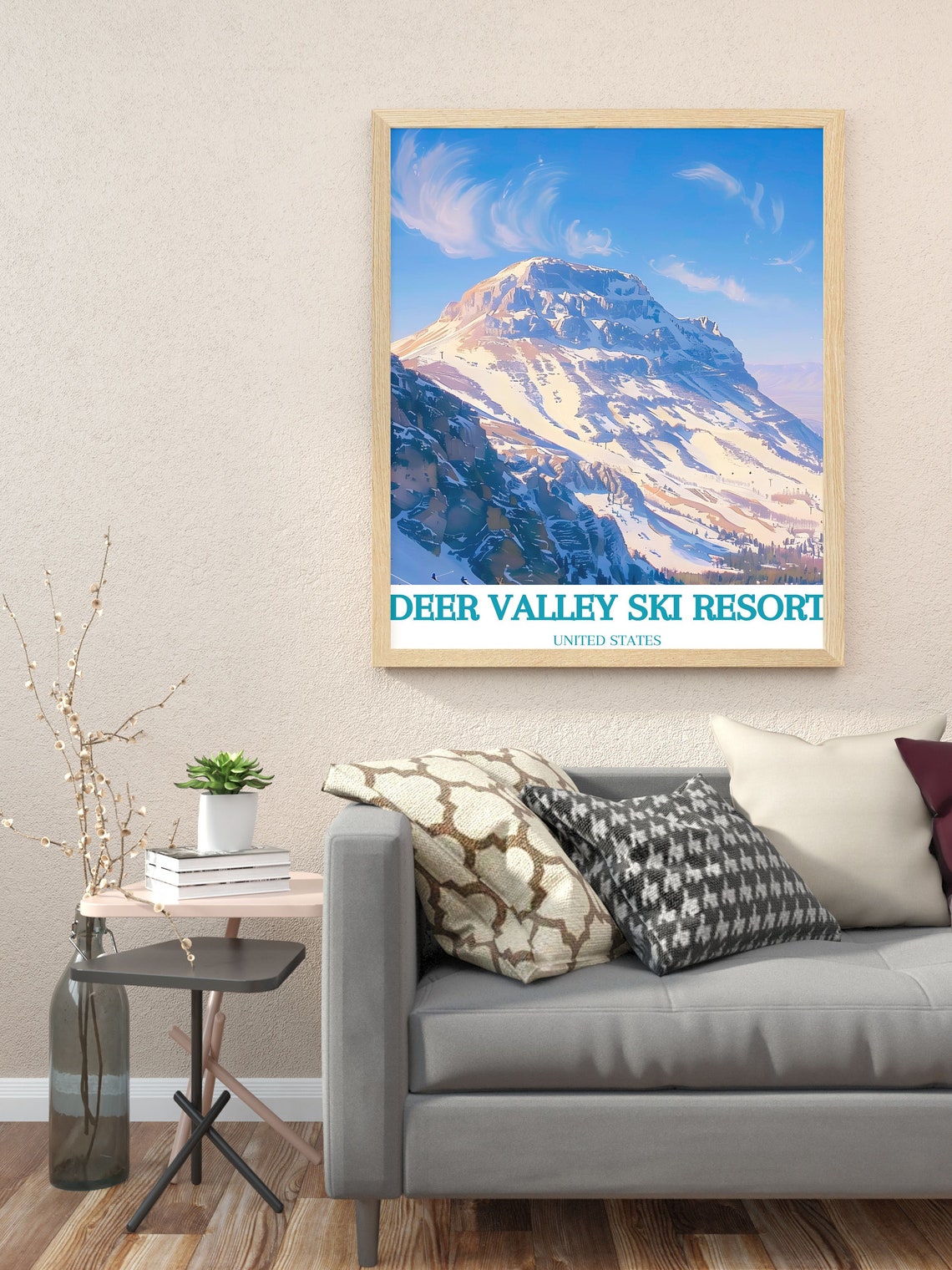 Snowy Bald Mountain Peak Deer Valley Ski Resort Utah Travel Poster - Image 2