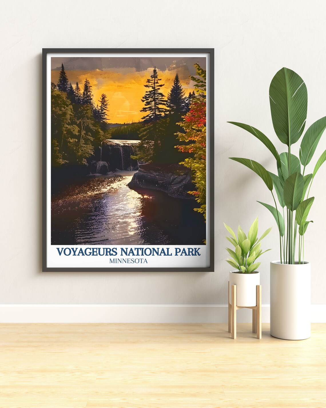 Voyageurs National Park Travel Poster Lake Roosevelt And Kettle Falls Art Print Poster Of Lake Roosevelt And Kettle Falls - Image 3
