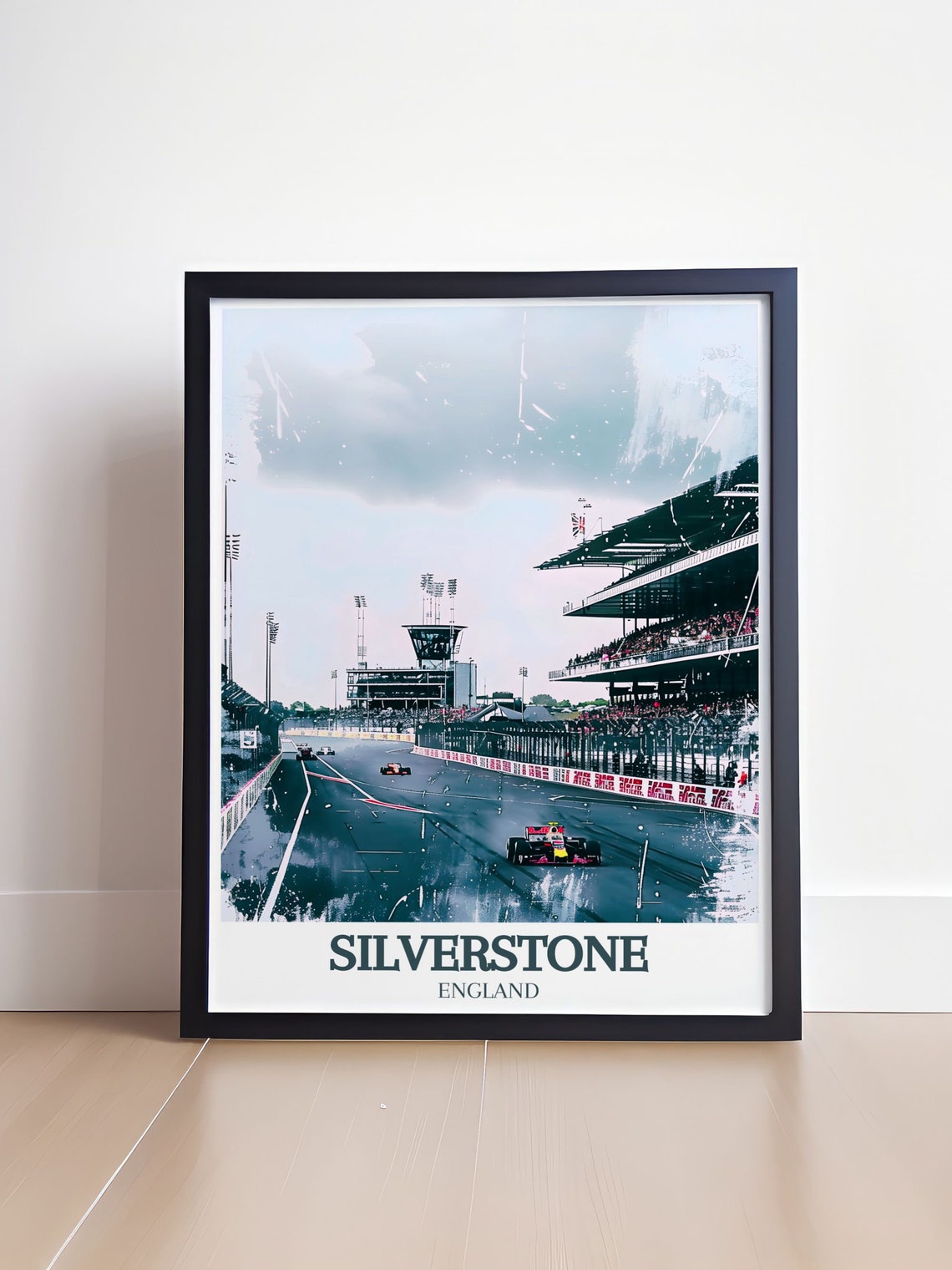 Vintage Silverstone Grandstand Pit Lane Retro Race Day Poster - Image 4