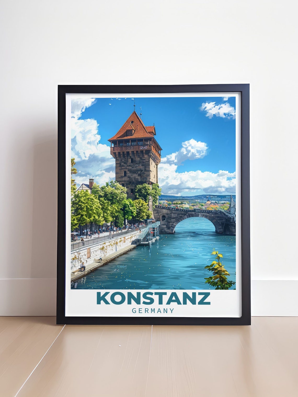 Konstanz Germany Historic Rheintorturm Tower on the Rhine Poster - Image 4
