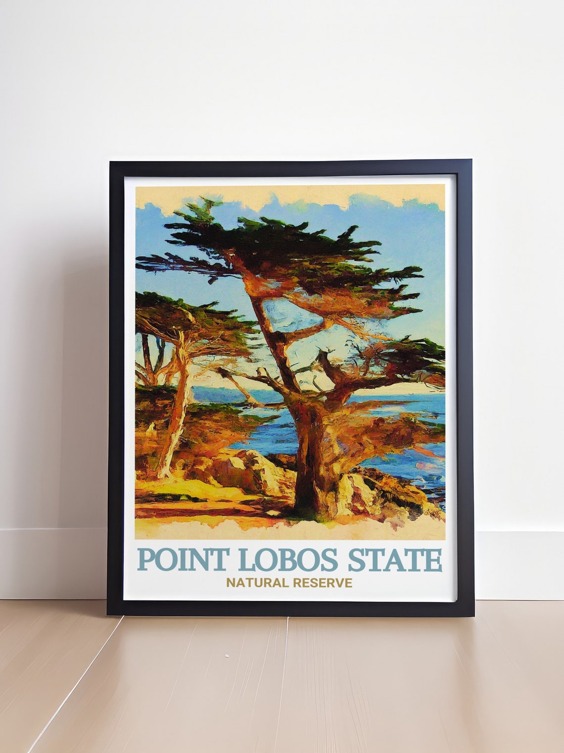 Point Lobos California Cypress Trees Rocky Coast Reserve Travel Poster - Image 4