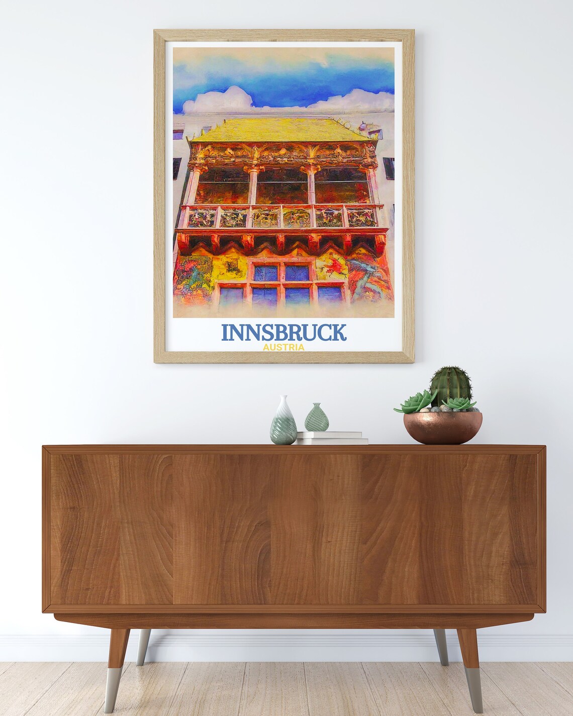 Innsbruck Austria Golden Roof Landmark Watercolor Detail Poster - Image 3