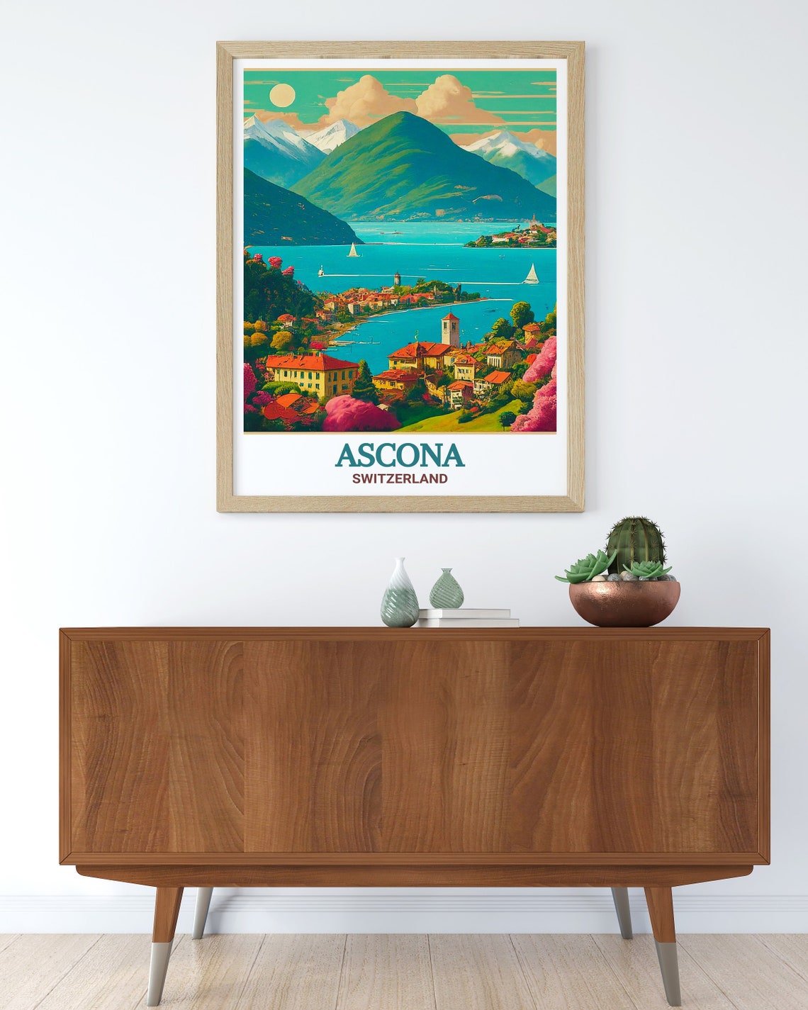 Ascona Lake Maggiore Waterfront Village Switzerland Travel Poster - Image 2